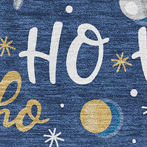 HomeRoots 8' X 10' Stylish Navy Blue Gold Polka Dot Area Rug - Washable, UV Protected, Non-Slip Backing for Homes 701657