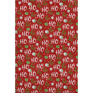 HomeRoots 9' X 12' Vibrant Red, White & Green Polka Dot Washable Area Rug - UV Protected & Stain Resistant! 701664