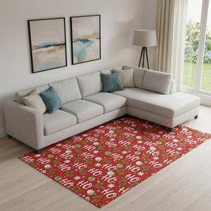 HomeRoots 10' X 14' Polka Dot Washable Area Rug - Bold Red, White & Green with UV Protection & Non-Slip Backing 701665