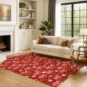 HomeRoots 10' X 14' Polka Dot Washable Area Rug - Bold Red, White & Green with UV Protection & Non-Slip Backing 701665