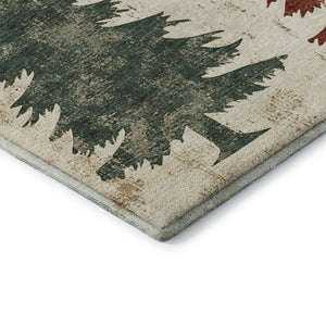 HomeRoots 5' X 8' Ivory Gold Burgundy Floral Area Rug - Washable, UV Protected, Stain Resistant for Homes 701673