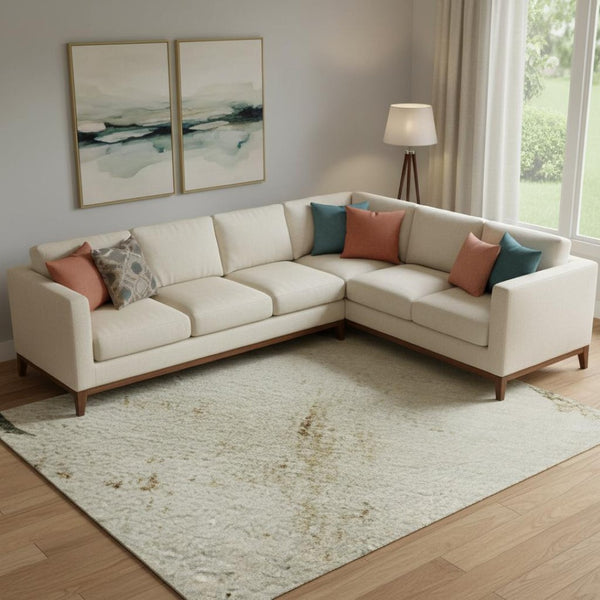 HomeRoots 9' X 12' Elegant Floral Area Rug in Ivory, Gold & Burgundy – Washable, UV Protected, Non-Slip Design 701676