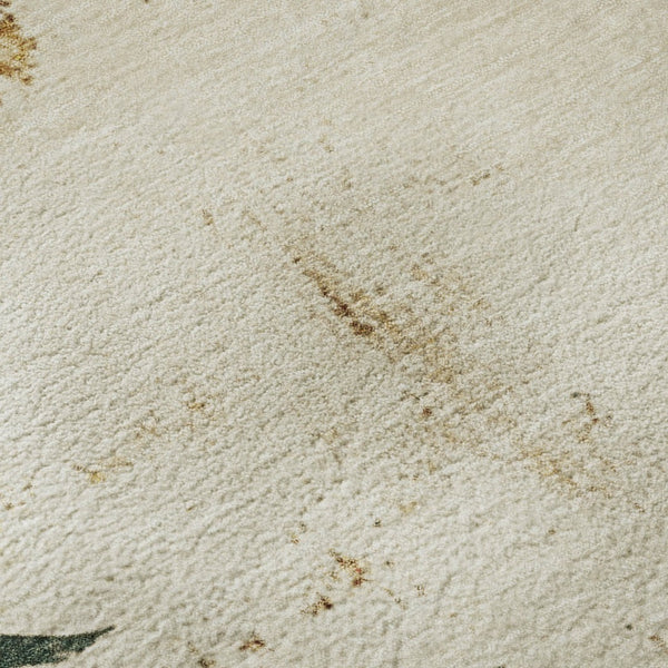 HomeRoots 10' X 14' Elegant Ivory Gold Burgundy Floral Area Rug - Washable, Stain-Resistant, UV Protected Beauty! 701677