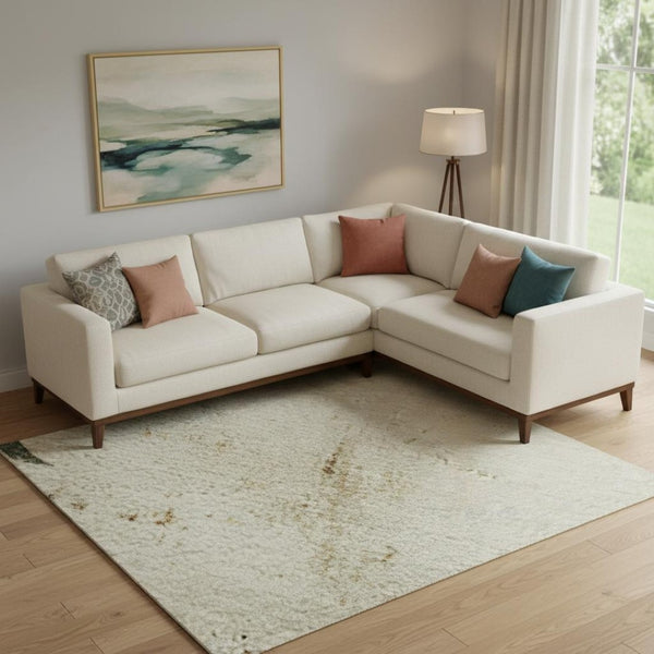 HomeRoots 10' X 14' Elegant Ivory Gold Burgundy Floral Area Rug - Washable, Stain-Resistant, UV Protected Beauty! 701677