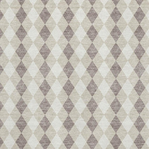 HomeRoots 5' X 8' Beige Taupe and Ivory Geometric Washable Area Rug - UV Protected, Non-Slip & Durable Design 701679