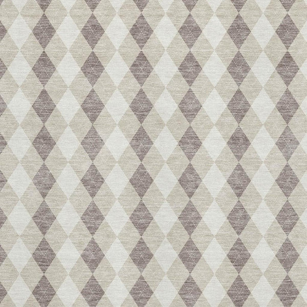 HomeRoots 5' X 8' Beige Taupe and Ivory Geometric Washable Area Rug - UV Protected, Non-Slip & Durable Design 701679