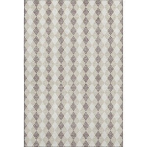 HomeRoots 8' X 10' Washable Beige Taupe & Ivory Geometric Area Rug - Stain-Resistant, UV Protected & Stylish 701681