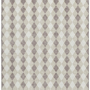 HomeRoots 8' X 10' Washable Beige Taupe & Ivory Geometric Area Rug - Stain-Resistant, UV Protected & Stylish 701681