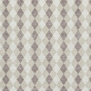 HomeRoots 9' X 12' Beige Taupe & Ivory Geometric Area Rug - Washable, UV Protected, Durable for Family Spaces 701682