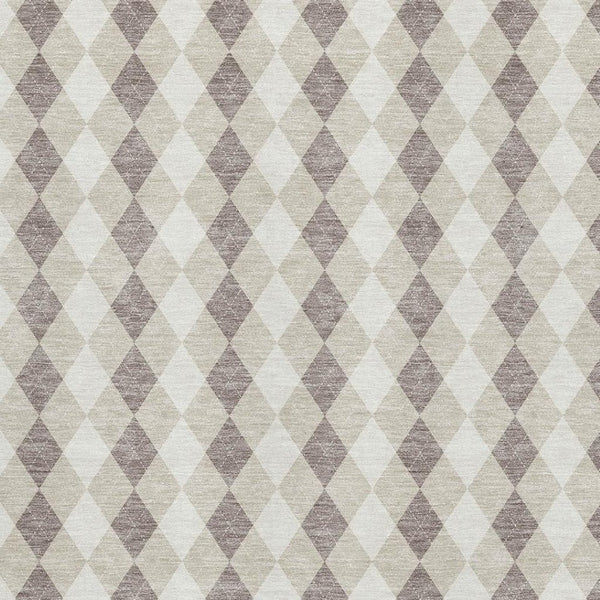 HomeRoots 9' X 12' Beige Taupe & Ivory Geometric Area Rug - Washable, UV Protected, Durable for Family Spaces 701682