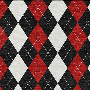HomeRoots 5' X 8' Bold Black, Red & White Geometric Washable Area Rug with UV Protection for High-Traffic Rooms 701685