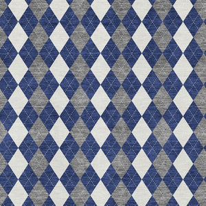 HomeRoots 9' X 12' Modern Navy Blue Geometric Area Rug - Washable, UV-Protected, Stylish & Durable Design 701694