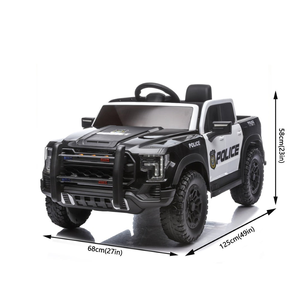 English Elm Kids 12v Police Patrol Ride on Car with Dual Motors Remote Control and Shock Absorption W1760P426785