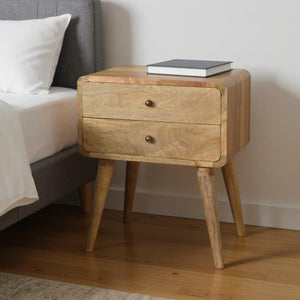 HomeRoots 22" Brown Solid Wood Nightstand with Two Drawers, Stylish Storage & Versatile Design for Any Room 701702