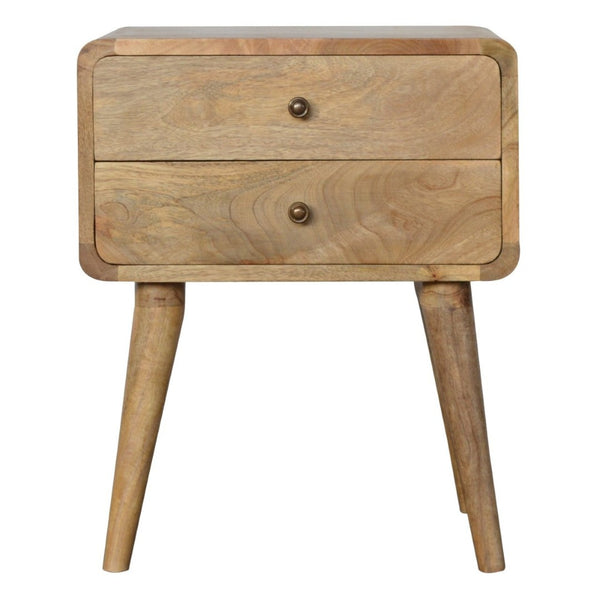 HomeRoots 22" Brown Solid Wood Nightstand with Two Drawers, Stylish Storage & Versatile Design for Any Room 701702