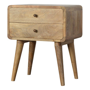 HomeRoots 22" Brown Solid Wood Nightstand with Two Drawers, Stylish Storage & Versatile Design for Any Room 701702