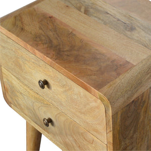 HomeRoots 22" Brown Solid Wood Nightstand with Two Drawers, Stylish Storage & Versatile Design for Any Room 701702