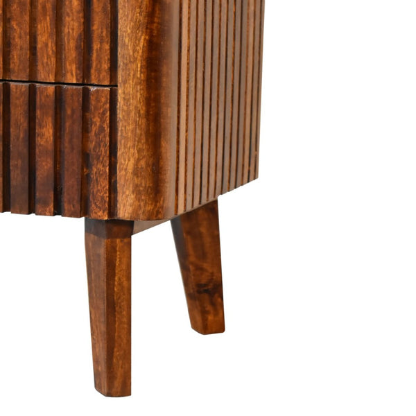 HomeRoots 24" Brown Solid Wood Nightstand with Drawer and Open Shelf - Stylish Storage for Any Room 701704