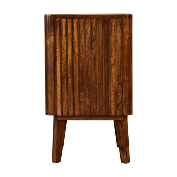 HomeRoots 24" Brown Solid Wood Nightstand with Drawer and Open Shelf - Stylish Storage for Any Room 701704
