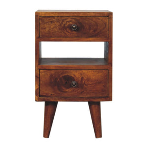 HomeRoots 20" Solid Wood Nightstand with Two Drawers – Modern Compact Design for Bedrooms & Living Spaces 701705