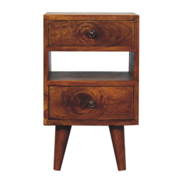 HomeRoots 20" Solid Wood Nightstand with Two Drawers – Modern Compact Design for Bedrooms & Living Spaces 701705