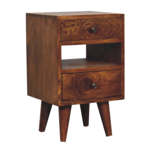 HomeRoots 20" Solid Wood Nightstand with Two Drawers – Modern Compact Design for Bedrooms & Living Spaces 701705