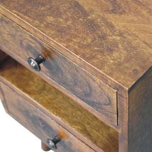 HomeRoots 20" Solid Wood Nightstand with Two Drawers – Modern Compact Design for Bedrooms & Living Spaces 701705