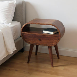HomeRoots 24" Brown Solid Wood Nightstand with Drawer & Shelf - Stylish, Durable, Perfect for Any Space! 701706