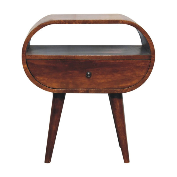 HomeRoots 24" Brown Solid Wood Nightstand with Drawer & Shelf - Stylish, Durable, Perfect for Any Space! 701706