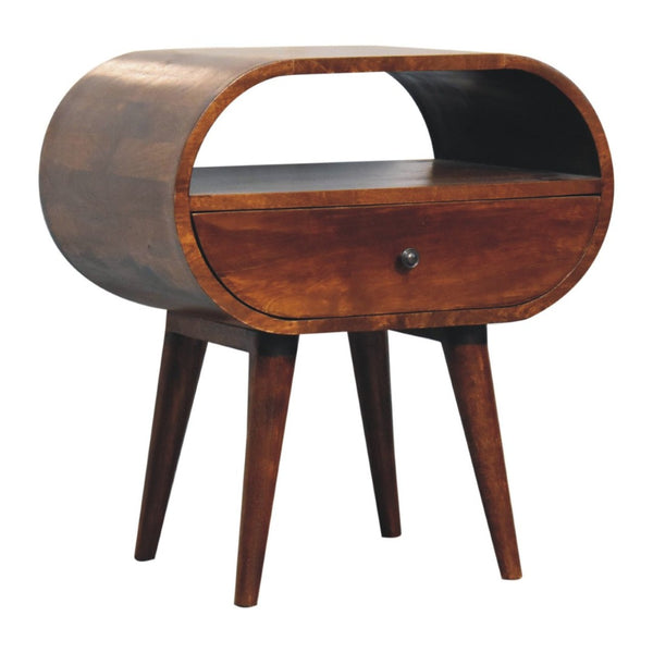 HomeRoots 24" Brown Solid Wood Nightstand with Drawer & Shelf - Stylish, Durable, Perfect for Any Space! 701706