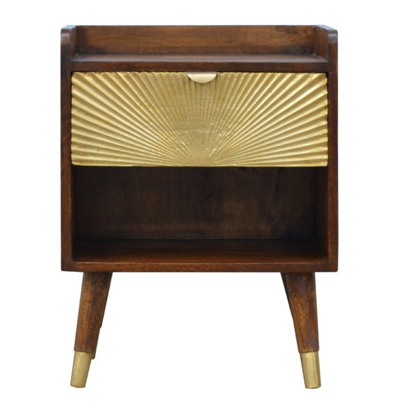 HomeRoots 23" Brown Solid Wood Nightstand with Drawer & Open Shelf – Stylish, Compact Storage for Any Room 701707