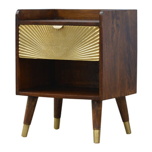 HomeRoots 23" Brown Solid Wood Nightstand with Drawer & Open Shelf – Stylish, Compact Storage for Any Room 701707