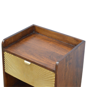 HomeRoots 23" Brown Solid Wood Nightstand with Drawer & Open Shelf – Stylish, Compact Storage for Any Room 701707