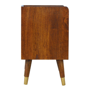 HomeRoots 23" Brown Solid Wood Nightstand with Drawer & Open Shelf – Stylish, Compact Storage for Any Room 701707