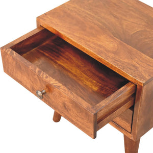 HomeRoots 16" Brown Solid Wood Nightstand with Two Drawers – Modern Accent Table for Bedroom & Home Decor 701709