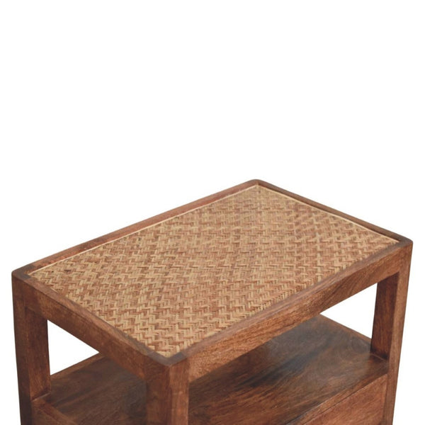 HomeRoots 22" Brown Solid Wood Nightstand with Drawer & Open Shelf - Stylish, Durable & Space-Saving Design 701710