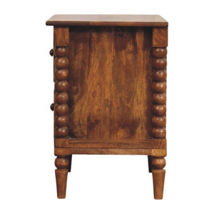 HomeRoots 24" Solid Wood Two Drawer Nightstand - Versatile Storage, Warm Brown Finish, Modern Design & Durability 701711