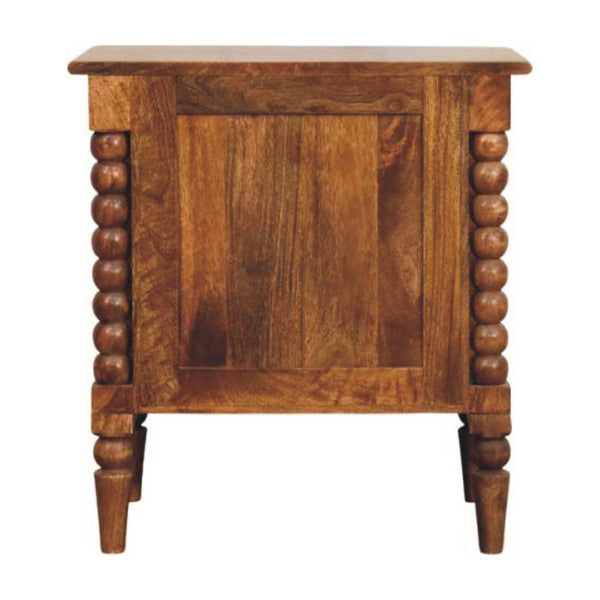 HomeRoots 24" Solid Wood Two Drawer Nightstand - Versatile Storage, Warm Brown Finish, Modern Design & Durability 701711