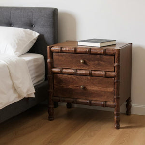 HomeRoots 23" Brown Solid Wood Nightstand with Drawer & Open Shelf - Rustic Charm for Every Bedroom Style 701712