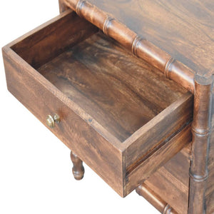 HomeRoots 23" Brown Solid Wood Nightstand with Drawer & Open Shelf - Rustic Charm for Every Bedroom Style 701712
