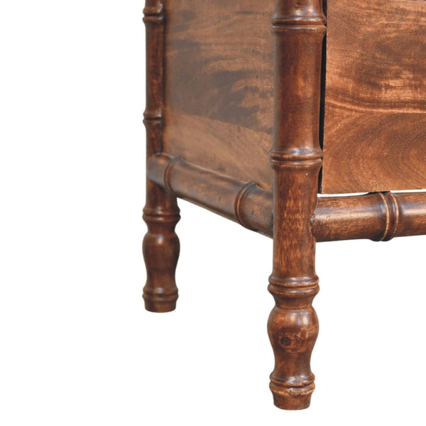 HomeRoots 23" Brown Solid Wood Nightstand with Drawer & Open Shelf - Rustic Charm for Every Bedroom Style 701712