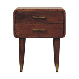HomeRoots 22" Brown Solid Wood Nightstand with Two Drawers – Modern Design, Stylish Storage, and Versatile Use 701713