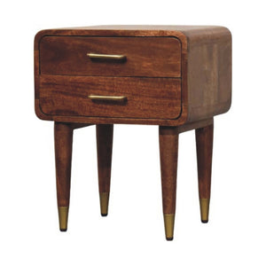 HomeRoots 22" Brown Solid Wood Nightstand with Two Drawers – Modern Design, Stylish Storage, and Versatile Use 701713