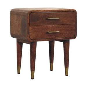 HomeRoots 22" Brown Solid Wood Nightstand with Two Drawers – Modern Design, Stylish Storage, and Versatile Use 701713