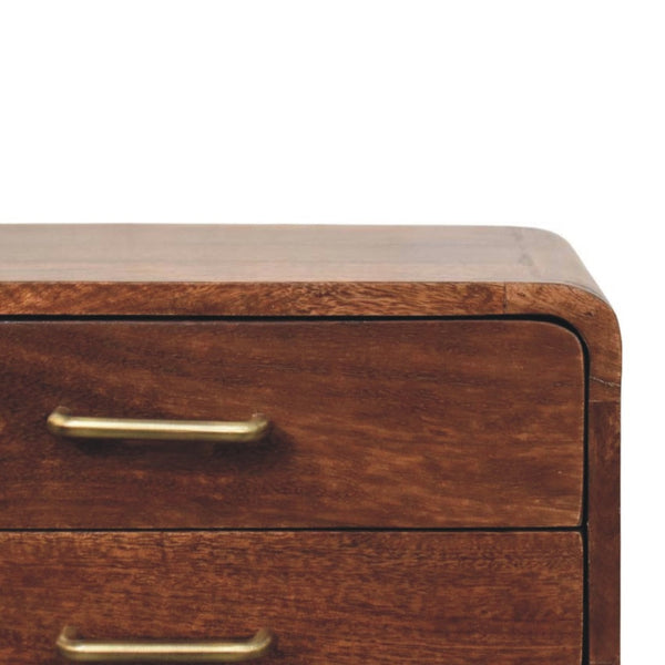 HomeRoots 22" Brown Solid Wood Nightstand with Two Drawers – Modern Design, Stylish Storage, and Versatile Use 701713