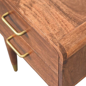 HomeRoots 22" Brown Solid Wood Nightstand with Two Drawers – Modern Design, Stylish Storage, and Versatile Use 701713