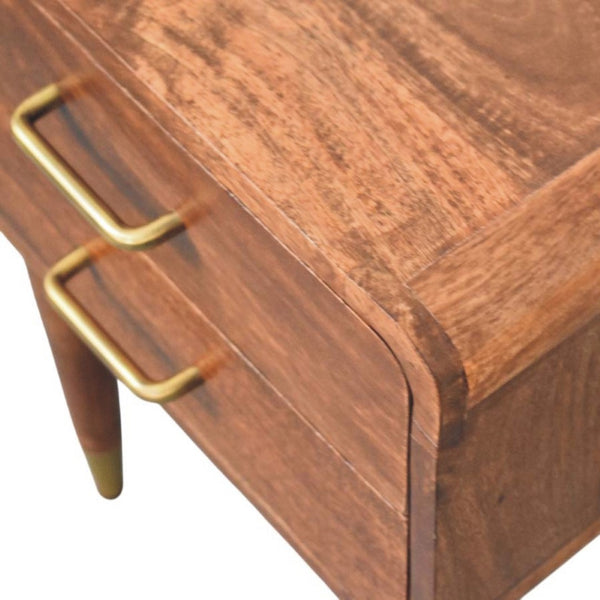 HomeRoots 22" Brown Solid Wood Nightstand with Two Drawers – Modern Design, Stylish Storage, and Versatile Use 701713