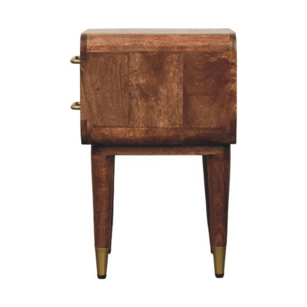 HomeRoots 22" Brown Solid Wood Nightstand with Two Drawers – Modern Design, Stylish Storage, and Versatile Use 701713