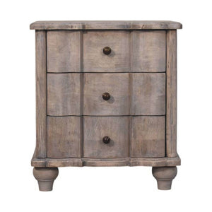 HomeRoots 25" Brown Solid Wood Two Drawer Nightstand - Stylish, Durable, Modern Storage Solution for Any Room 701714