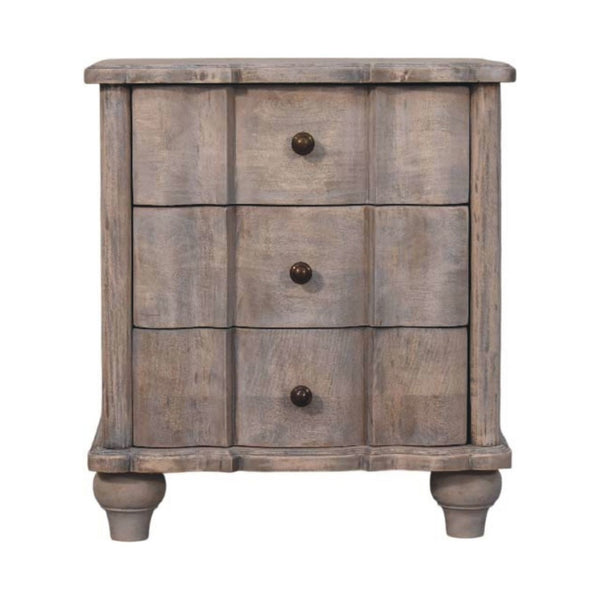 HomeRoots 25" Brown Solid Wood Two Drawer Nightstand - Stylish, Durable, Modern Storage Solution for Any Room 701714
